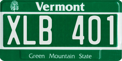 VT license plate XLB401