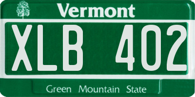 VT license plate XLB402
