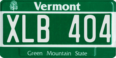 VT license plate XLB404