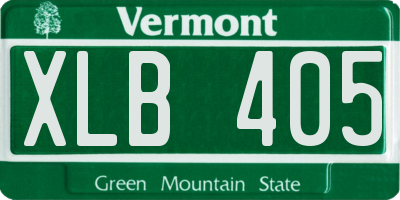 VT license plate XLB405