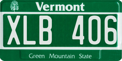 VT license plate XLB406