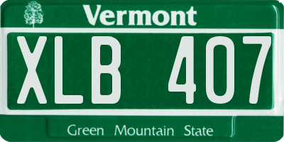 VT license plate XLB407