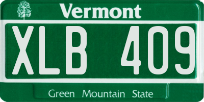 VT license plate XLB409