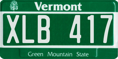 VT license plate XLB417