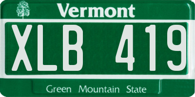 VT license plate XLB419