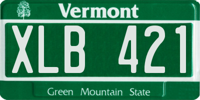 VT license plate XLB421
