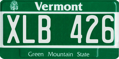 VT license plate XLB426