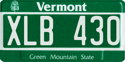 VT license plate XLB430