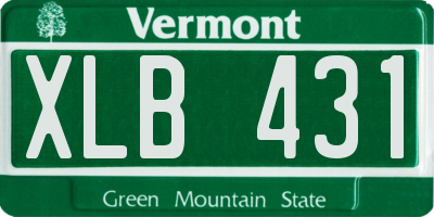 VT license plate XLB431