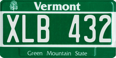 VT license plate XLB432