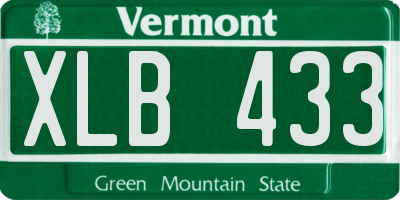 VT license plate XLB433