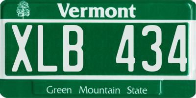 VT license plate XLB434
