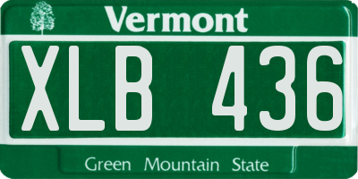 VT license plate XLB436