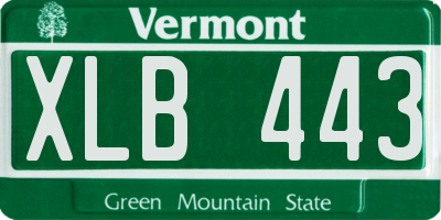 VT license plate XLB443