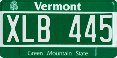 VT license plate XLB445