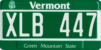 VT license plate XLB447