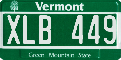 VT license plate XLB449