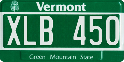 VT license plate XLB450