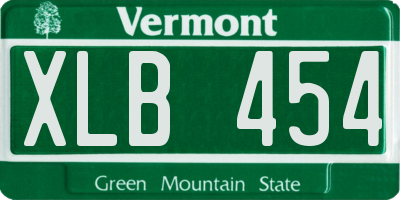 VT license plate XLB454