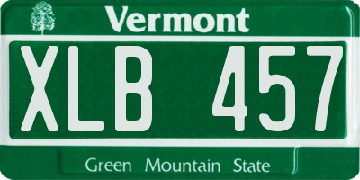VT license plate XLB457