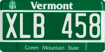 VT license plate XLB458