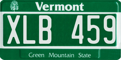 VT license plate XLB459