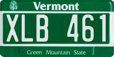 VT license plate XLB461