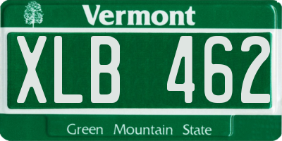 VT license plate XLB462