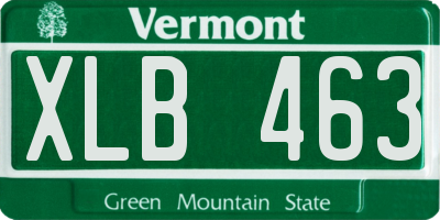 VT license plate XLB463