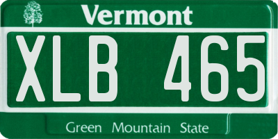 VT license plate XLB465