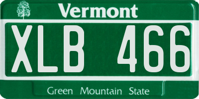 VT license plate XLB466