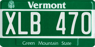 VT license plate XLB470