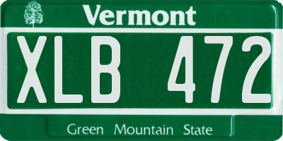 VT license plate XLB472