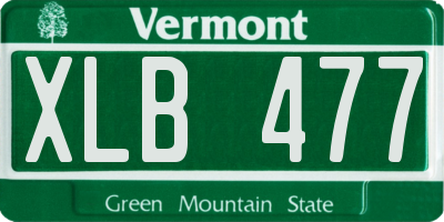 VT license plate XLB477