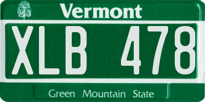 VT license plate XLB478