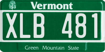 VT license plate XLB481