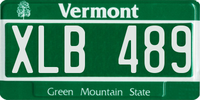 VT license plate XLB489