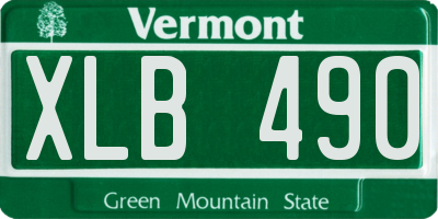 VT license plate XLB490