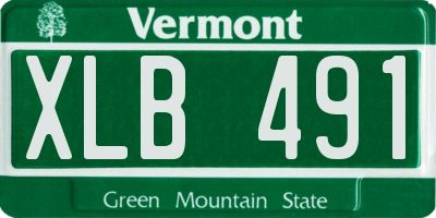VT license plate XLB491
