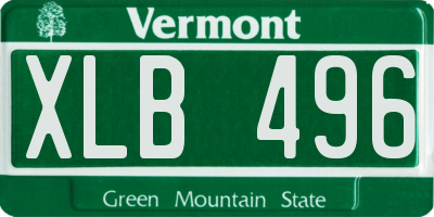 VT license plate XLB496