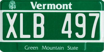 VT license plate XLB497