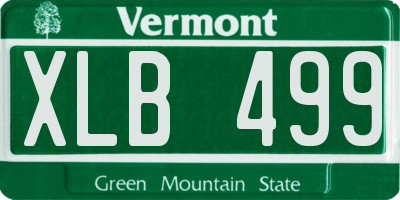 VT license plate XLB499