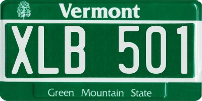 VT license plate XLB501