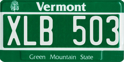 VT license plate XLB503