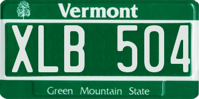 VT license plate XLB504