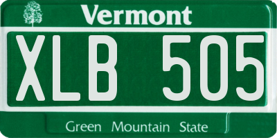 VT license plate XLB505