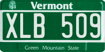VT license plate XLB509