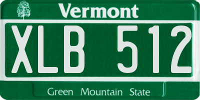 VT license plate XLB512