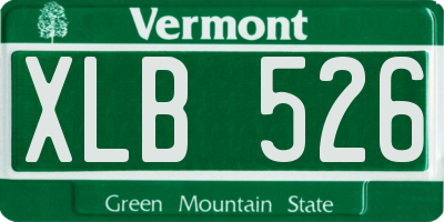 VT license plate XLB526