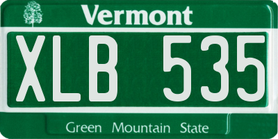 VT license plate XLB535